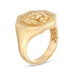 Men's 0.18 CT. T.W. Certified Lab-Created Diamond Dimensional Lion Ring in 10K Gold (F/SI2)