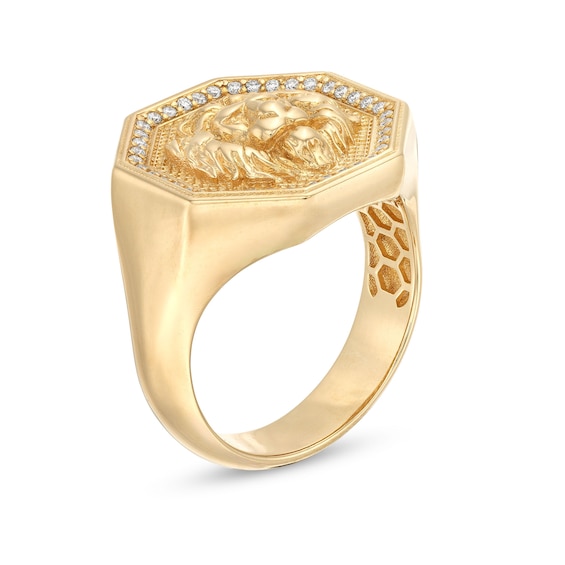 Men's 0.18 CT. T.W. Certified Lab-Created Diamond Dimensional Lion Ring in 10K Gold (F/SI2)