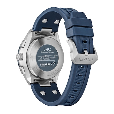 Men's Citizen Promaster Skyhawk A-T in Stainless Steel with Blue Silicone Strap (Model  JY8156-00L)