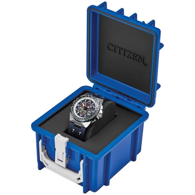 Men's Citizen Promaster Skyhawk A-T in Stainless Steel with Blue Silicone Strap (Model  JY8156-00L)