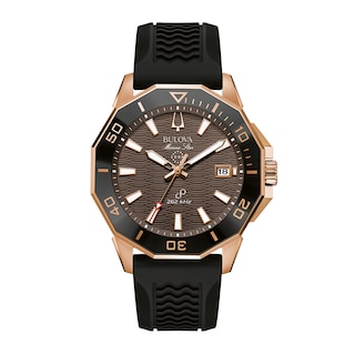 Men's Bulova Marine Star Precisionist Watch in Rose-Tone Stainless Steel (Model 98B421)