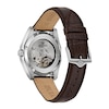 Men's Bulova Surveyor Green Dial Watch in Stainless Steel with Brown Leather Strap (Model 96B427)