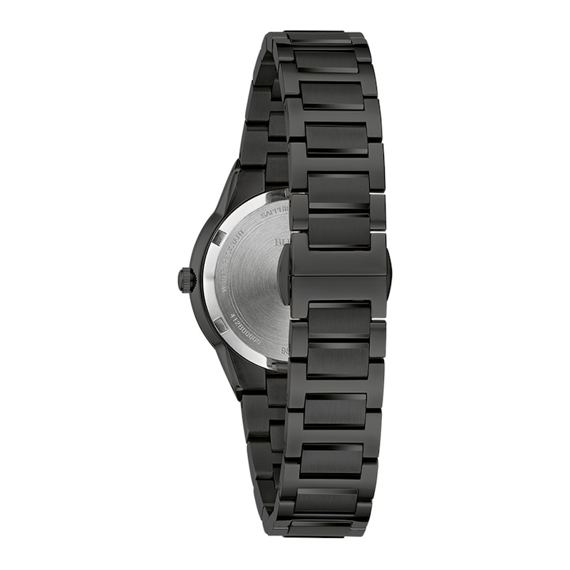 Ladies' Bulova Modern Black Dial Watch in Black Ion-Plated Stainless Steel (Model 98L314)|Peoples Jewellers