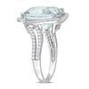 Elongated Cushion-Cut Aquamarine and 0.40 CT. T.W. Diamond Ring in 14K White Gold