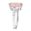 Oval Morganite and 0.42 CT. T.W. Diamond Ring in 14K White Gold