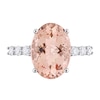 Oval Morganite and 0.42 CT. T.W. Diamond Ring in 14K White Gold