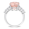 Oval Morganite and 0.42 CT. T.W. Diamond Ring in 14K White Gold