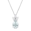 Pear-Shaped Aquamarine and 0.54 CT. T.W. Diamond Pendant in 14K White Gold – 18”