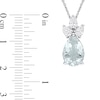 Pear-Shaped Aquamarine and 0.54 CT. T.W. Diamond Pendant in 14K White Gold – 18”