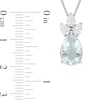 Pear-Shaped Aquamarine and 0.54 CT. T.W. Diamond Pendant in 14K White Gold – 18”