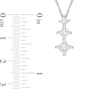 0.80 CT. T.W. Princess-Cut Diamond Three-Stone Pendant in 14K White Gold – 17”