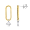 Thumbnail Image 0 of 0.28 CT T.W. Diamond Paperclip Drop Earrings in 14K Two-Tone Gold