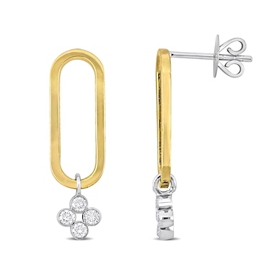 0.28 CT T.W. Diamond Paperclip Drop Earrings in 14K Two-Tone Gold