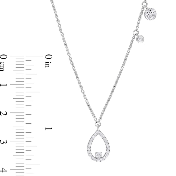 0.25 CT. T.W. Diamond Open Pear-Shaped Necklace in 14K White Gold