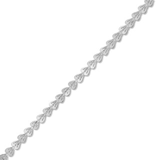 2.5mm Fold-Over Heart Link Bracelet in Solid 10K White Gold - 7.25"