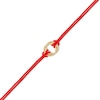Thumbnail Image 0 of Red Nylon Strand with Triple Circle Adjustable Bracelet in 14K Gold - 7.5"