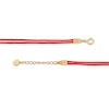 Thumbnail Image 2 of Red Nylon Strand with Triple Circle Adjustable Bracelet in 14K Gold - 7.5"
