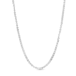 2.5mm Fold-Over Heart Link Necklace in Solid 10K White Gold - 18&quot;