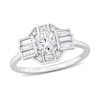 Thumbnail Image 0 of 0.72 CT. T.W. Diamond Octagonal Frame Collar Engagement Ring in 14K White Gold