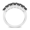 Thumbnail Image 3 of 1.89 CT. T.W. Black and White Diamond Triple Row Anniversary Band in 14K White Gold