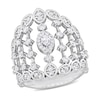 Thumbnail Image 0 of 1.20 CT. T.W. Diamond Multi-Row Column Leaf-Edge Ring in 14K White Gold