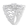 1.20 CT. T.W. Diamond Multi-Row Column Leaf-Edge Ring in 14K White Gold