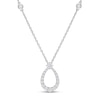 0.43 CT. T.W. Diamond Graduated Open Teardrop Station Necklace in 14K White Gold - 17.5"