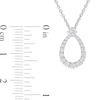 0.43 CT. T.W. Diamond Graduated Open Teardrop Station Necklace in 14K White Gold - 17.5"