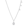 Thumbnail Image 0 of 0.19 CT. T.W. Diamond Teardrop Three Stone Station Necklace in 14K White Gold - 17"