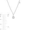 Thumbnail Image 2 of 0.19 CT. T.W. Diamond Teardrop Three Stone Station Necklace in 14K White Gold - 17"
