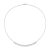 0.78 CT. T.W. Pear-Shaped Multi-Diamond Station Necklace in 14K White Gold - 17"