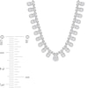 0.78 CT. T.W. Pear-Shaped Multi-Diamond Station Necklace in 14K White Gold - 17"