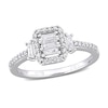 Thumbnail Image 0 of 0.37 CT. T.W. Emerald-Shaped Multi-Diamond Collar Engagement Ring in 10K White Gold