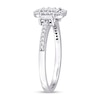 0.37 CT. T.W. Emerald-Shaped Multi-Diamond Collar Engagement Ring in 10K White Gold