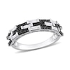 Thumbnail Image 0 of 0.60 CT. T.W. Black and White Diamond Alternating Triple Row Band in 14K White Gold