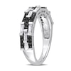 0.60 CT. T.W. Black and White Diamond Alternating Triple Row Band in 14K White Gold