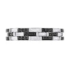 0.60 CT. T.W. Black and White Diamond Alternating Triple Row Band in 14K White Gold