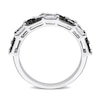 0.60 CT. T.W. Black and White Diamond Alternating Triple Row Band in 14K White Gold