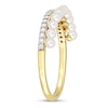 Freshwater Cultured Pearl and 0.16 CT. T.W. Diamond Double Row Ring in 14K Gold