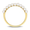 Freshwater Cultured Pearl and 0.16 CT. T.W. Diamond Double Row Ring in 14K Gold