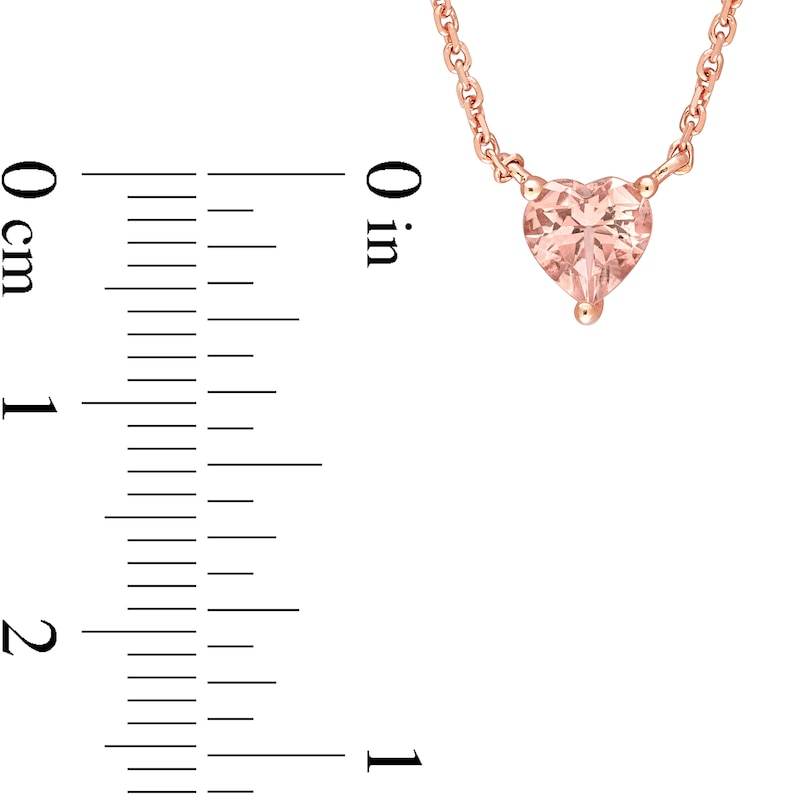 5.0mm Heart-Shaped Morganite Solitaire Necklace in 14K Rose Gold - 16"|Peoples Jewellers
