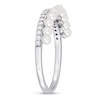 2.0-2.5mm Freshwater Cultured Pearl and 0.16 CT. T.W. Diamond Double Row Ring in 14K White Gold