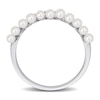 2.0-2.5mm Freshwater Cultured Pearl and 0.16 CT. T.W. Diamond Double Row Ring in 14K White Gold