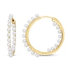 Thumbnail Image 0 of 2.0-2.5mm Freshwater Cultured Pearl Inside-Out Hoop Earrings in 14K Gold