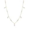 Thumbnail Image 0 of 3.5-4.0mm Freshwater Cultured Pearl Dangle Station Necklace in 10K Gold – 18”