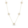 Thumbnail Image 0 of 2.5-3.0mm Freshwater Cultured Pearl Flower Station Necklace in 10K Gold-18”