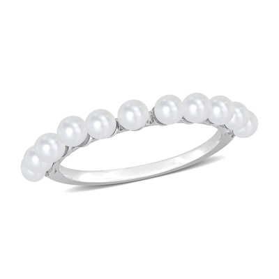 3.0-3.5mm Freshwater Cultured Pearl Ring in 14K White Gold