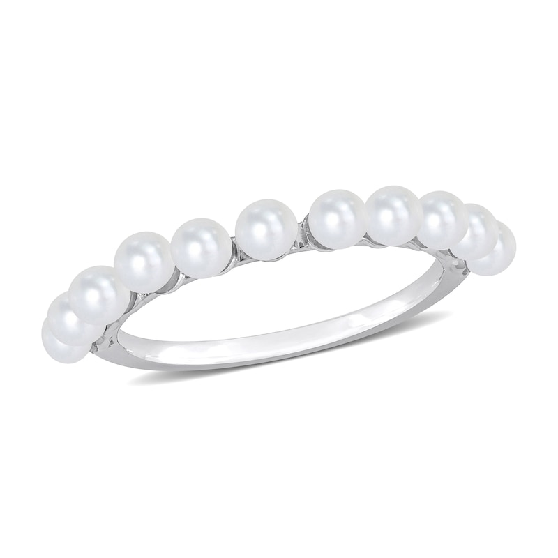 3.0-3.5mm Freshwater Cultured Pearl Ring in 14K White Gold|Peoples Jewellers
