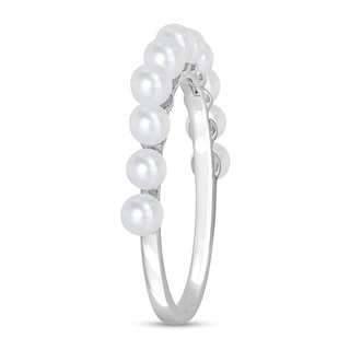 3.0-3.5mm Freshwater Cultured Pearl Ring in 14K White Gold