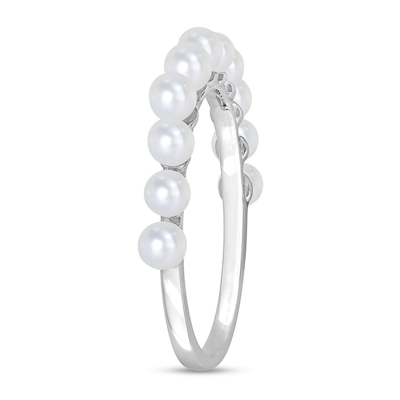 3.0-3.5mm Freshwater Cultured Pearl Ring in 14K White Gold